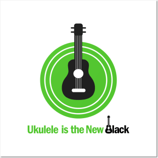 Ukulele Is The New Black - for Light Background Posters and Art